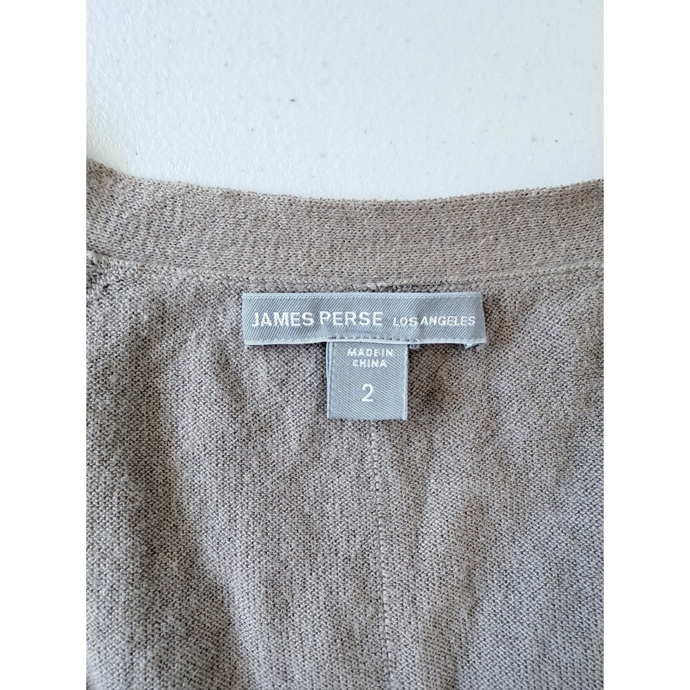 James Perse Cotton Steel Cardigan Sweater Taupe Beige Brown 2 M - Picture 4 of 10